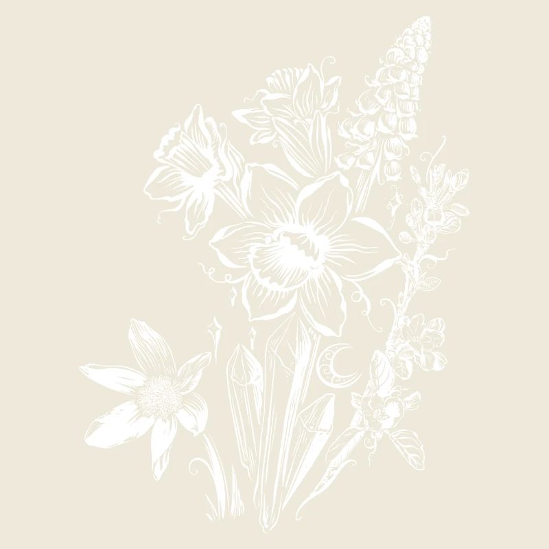 Jonquilles Fleurs Spring Rock Crystal