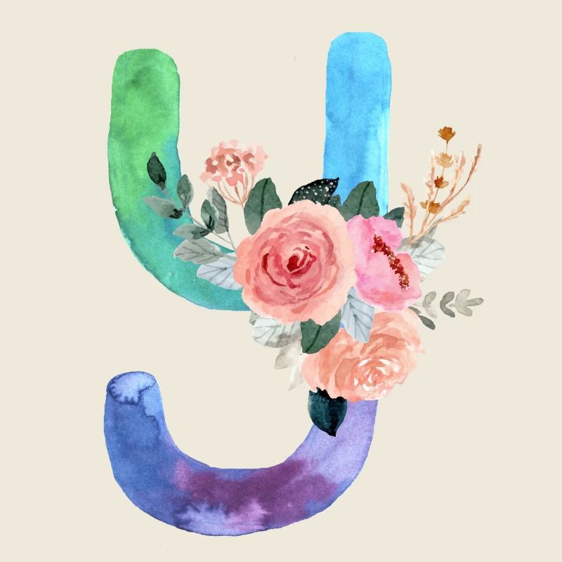 Letter y watercolor
