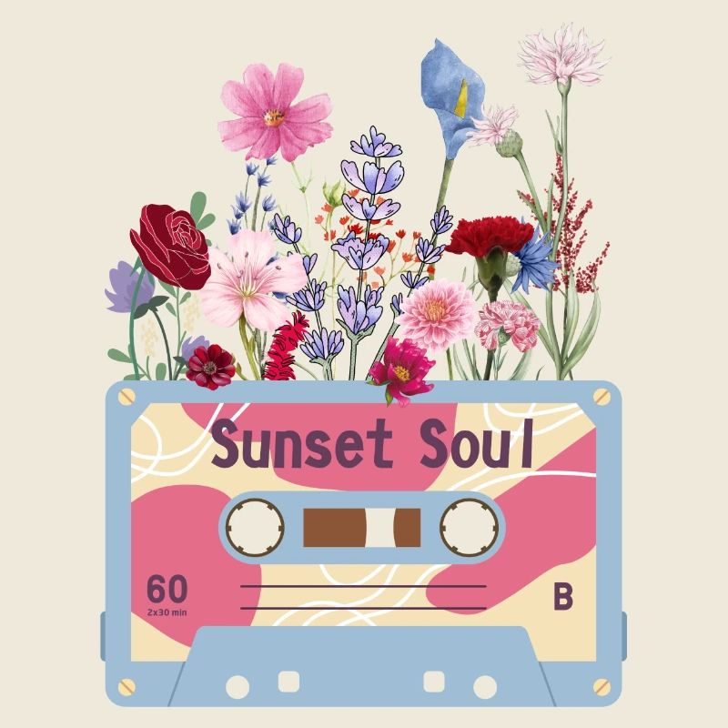 Cassette vidéo rétro floral