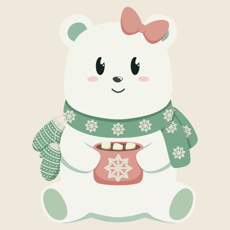 Eisbär mit Schleife