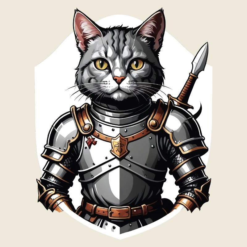 Cat Ritter Knight Katze Geschenk Mittelalter