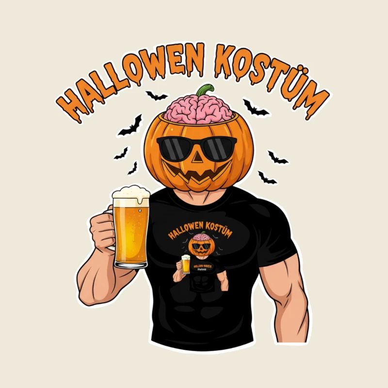 Halloween Kürbiskopf Bierheld