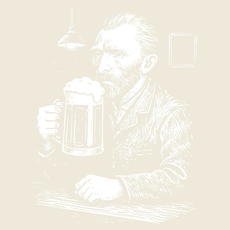 Vintage Van Gogh trinkt Bier in einer Kneipe