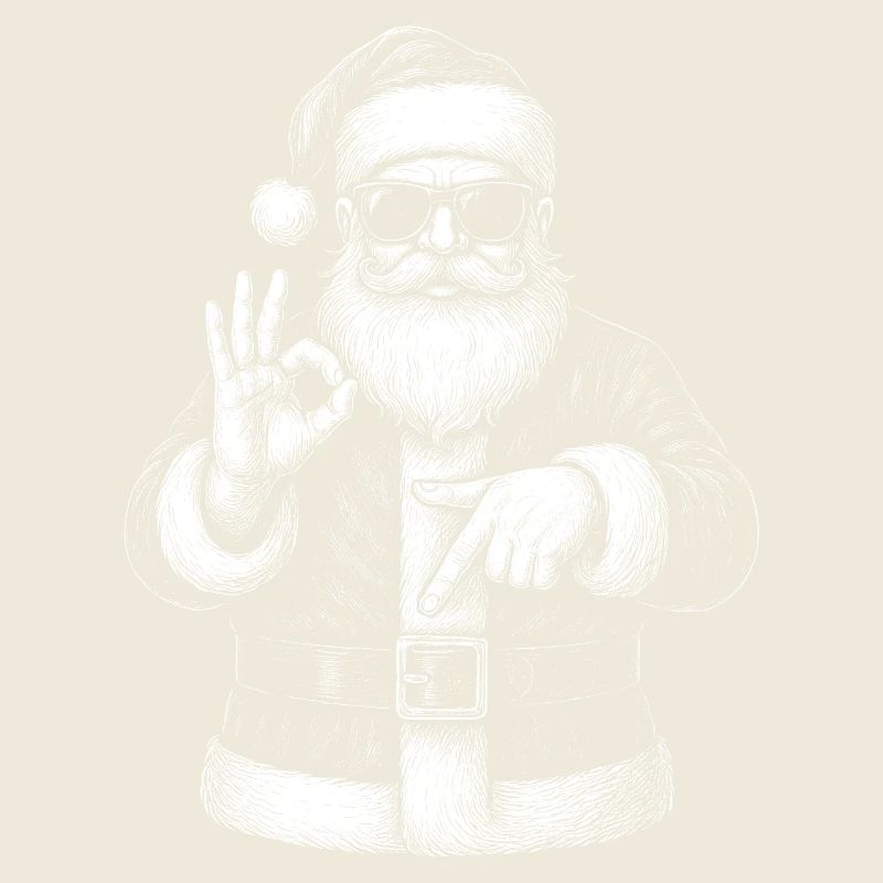 Santa six seven characters Black White