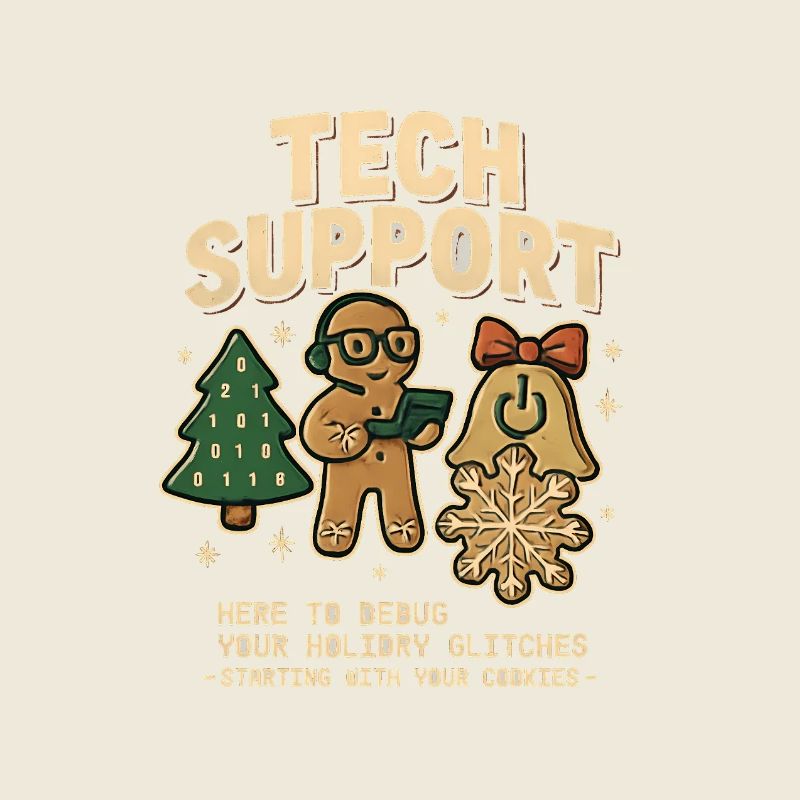 Support technique vintage Rétro IT Noël