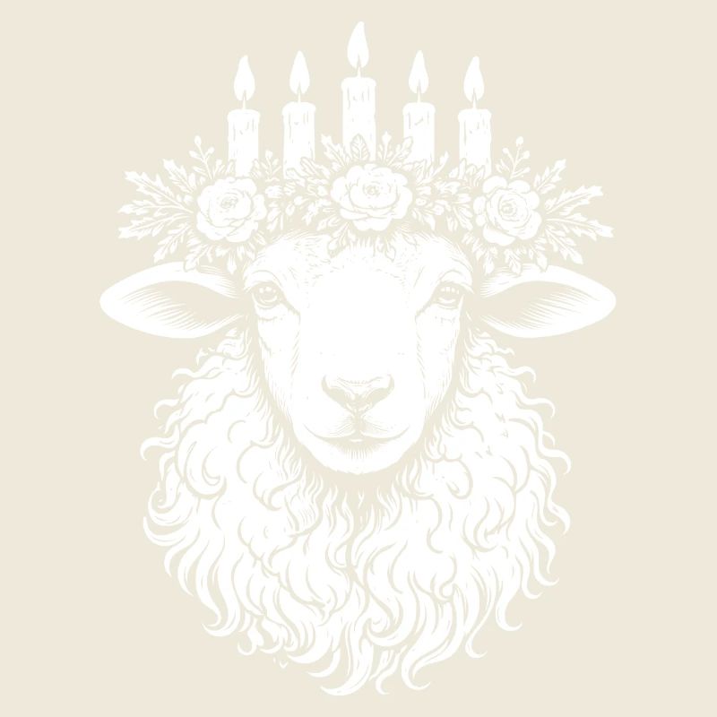 Imbolc Sheep with Candle Crown Light Crown