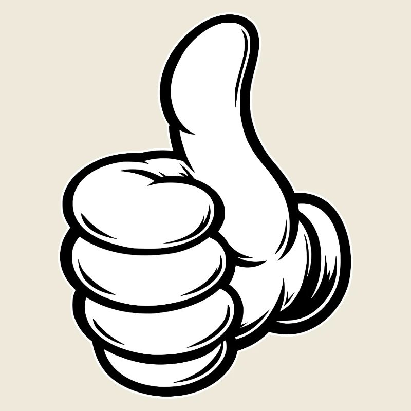 OK Comic Daumenhoch Handsymbol 