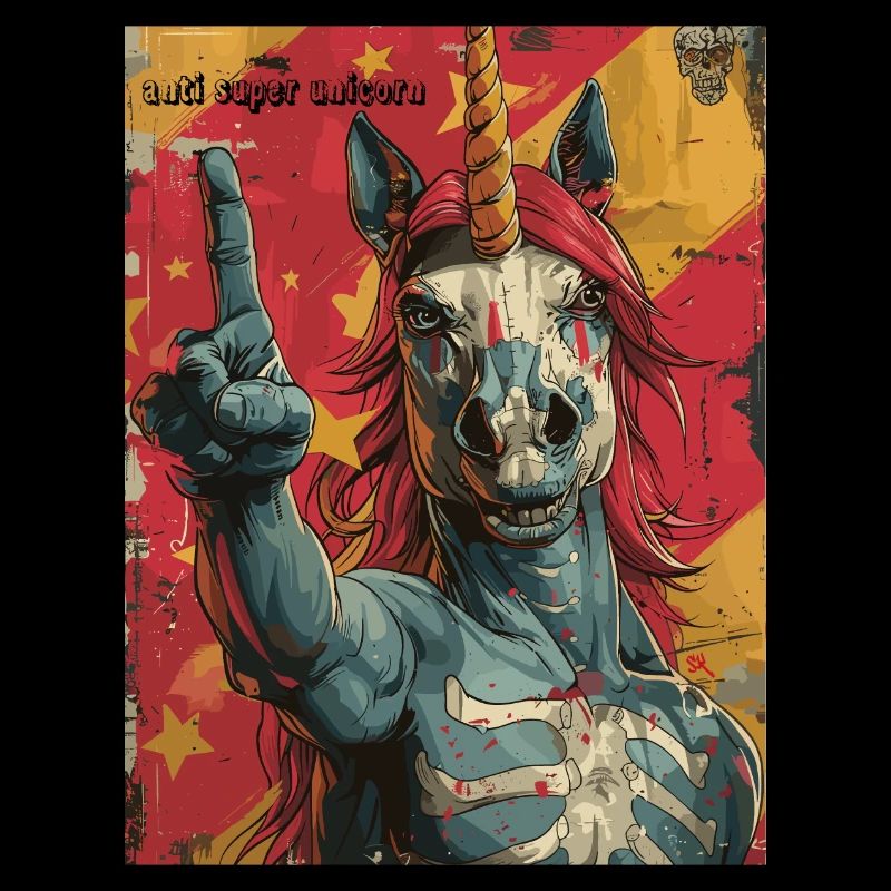 Anti Super Unicorn - Skelett Einhorn