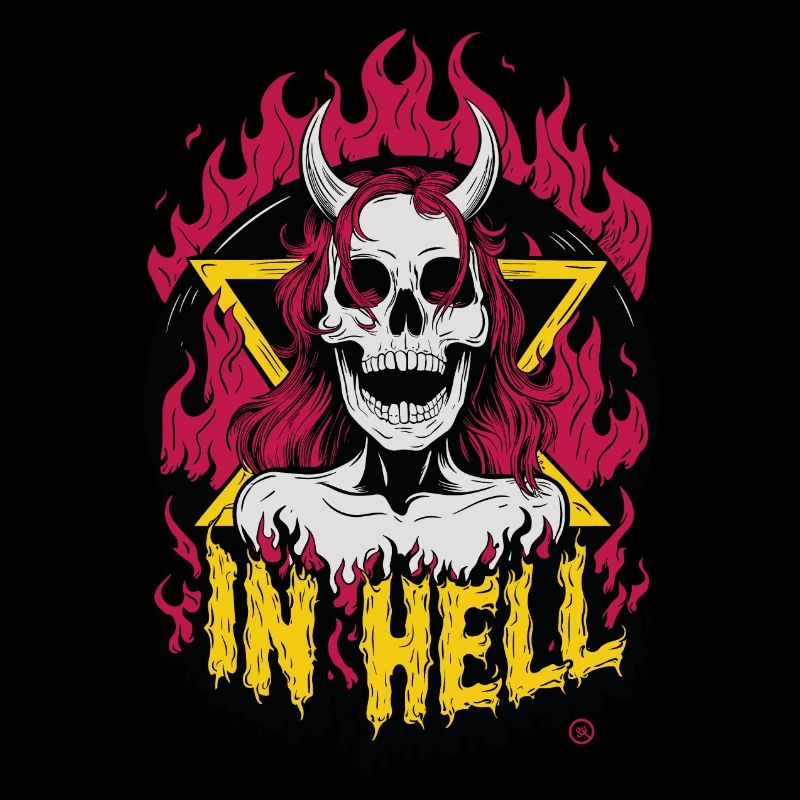 Female Devil - Hell, Skull, Totenkopf