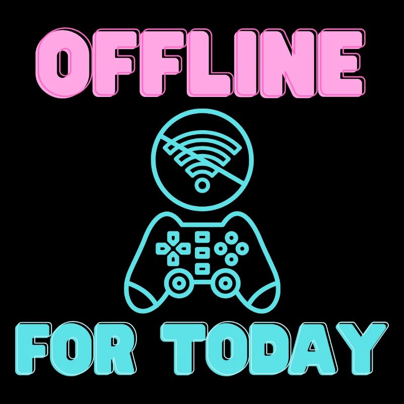 Offline For Today Neon Gamer