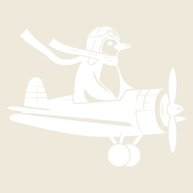 Pinguin Piloten Silhouette Flugschein