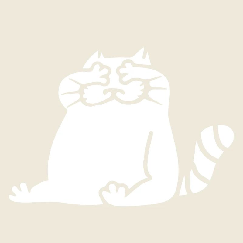 Silhouette chat blanc yeux fermés