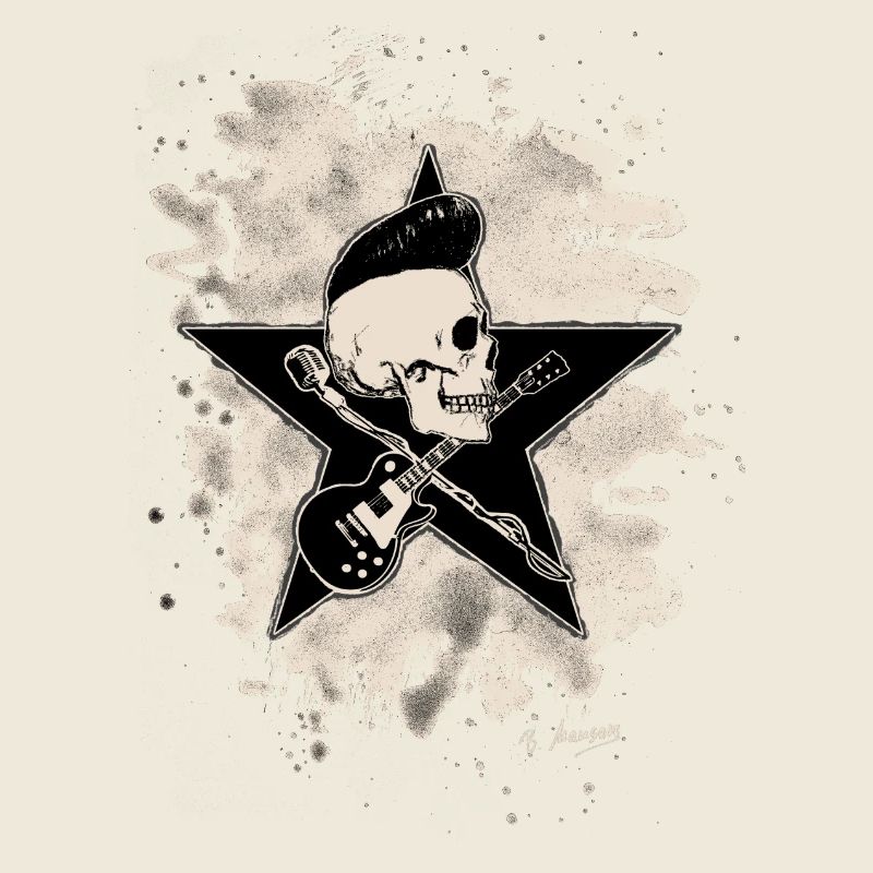 Rock-n-Roll Skull - bleached