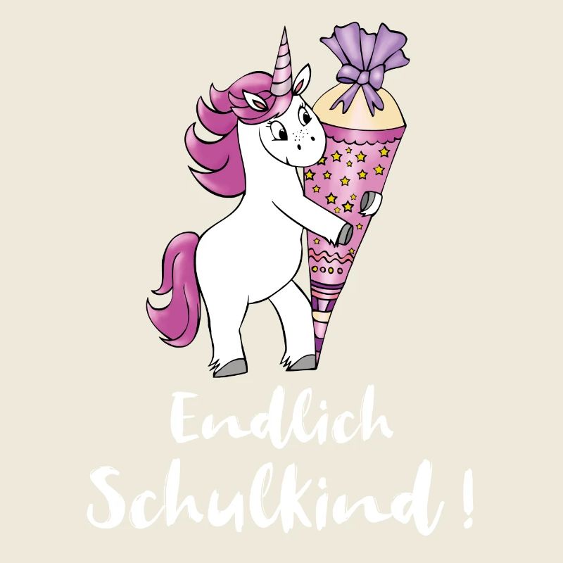 Einhorn mit Zuckertüte Einschulung Schulanfang