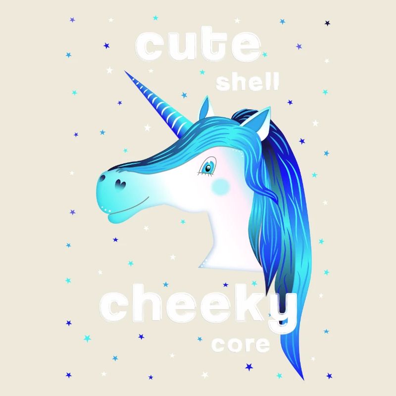 licorne bleue mignonne effrontée