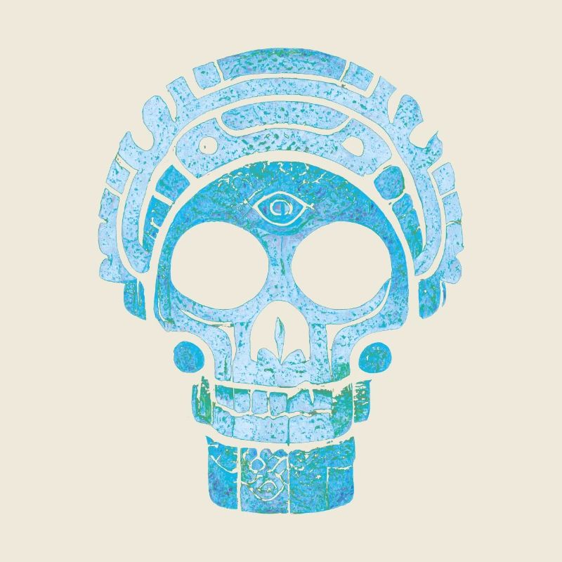Tête De Mort Maya Bleue