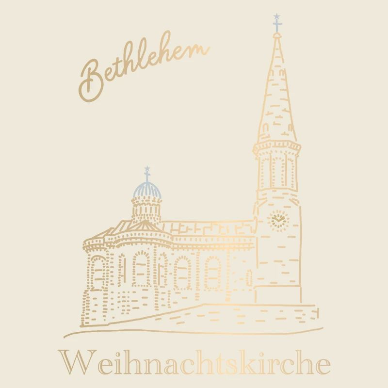 Weihnachtskirche Bethlehem Handzeichnung