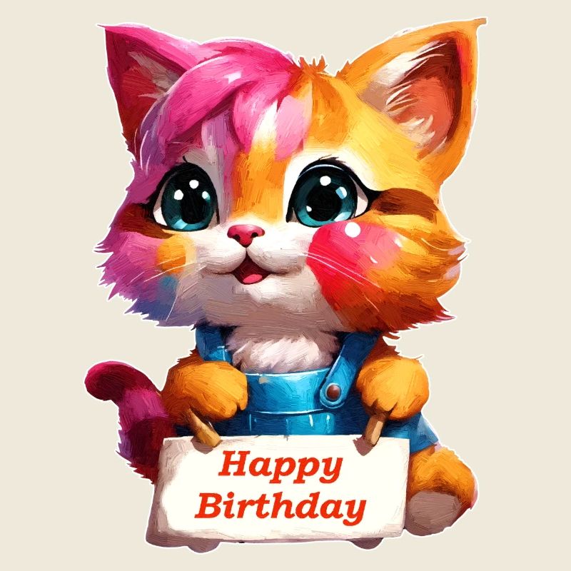 A Funny Birthday Kitten