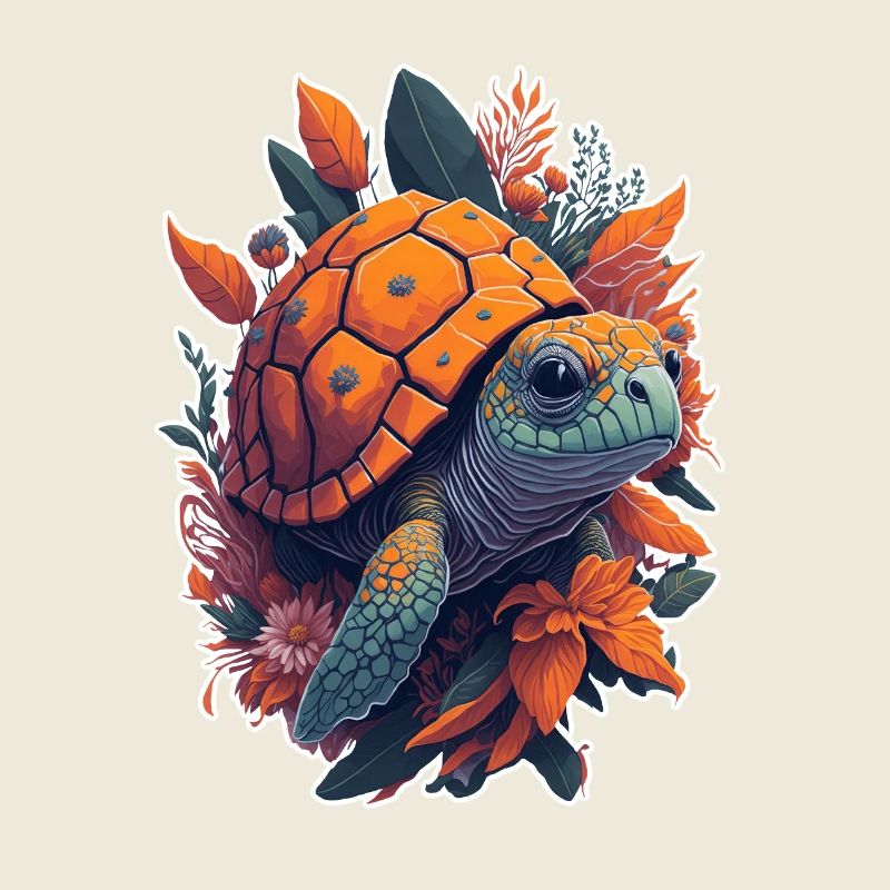 Turtle Floral Motif