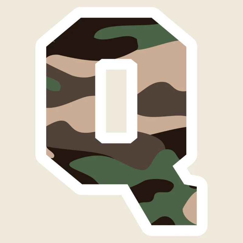 Letter Q Military Camouflage - Gift Idea