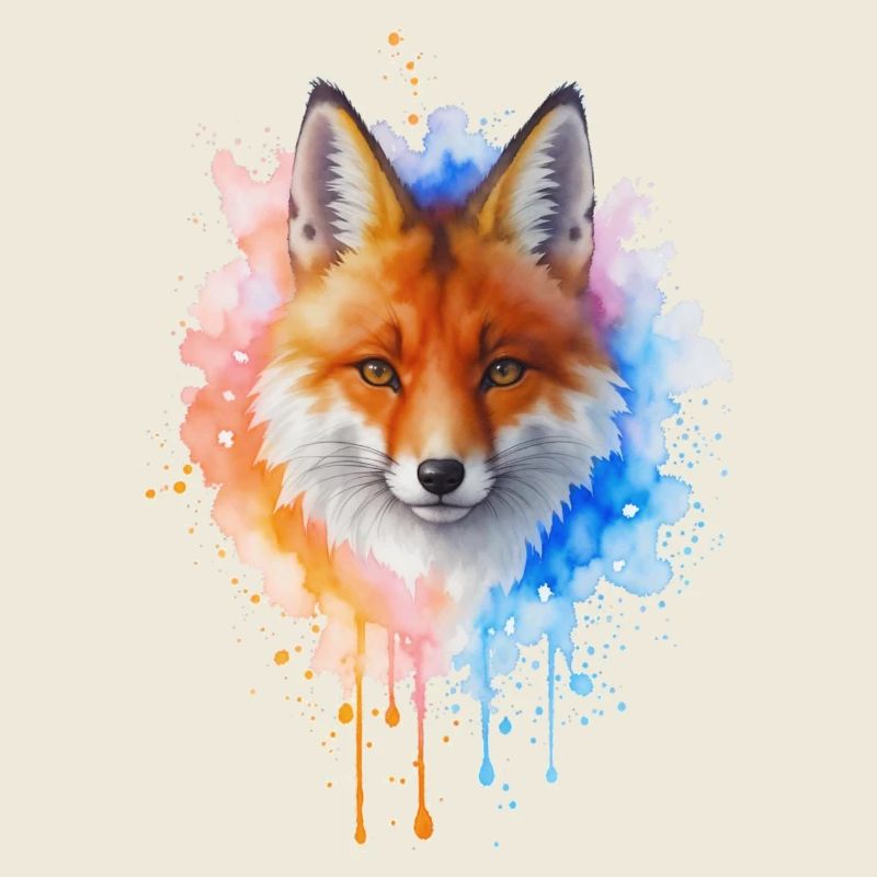 Renard aquarelle