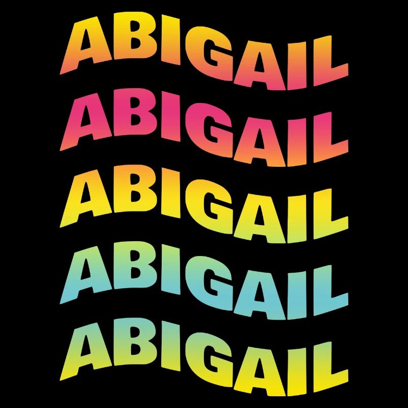 Abigail t-shirt text wave effect wave effect