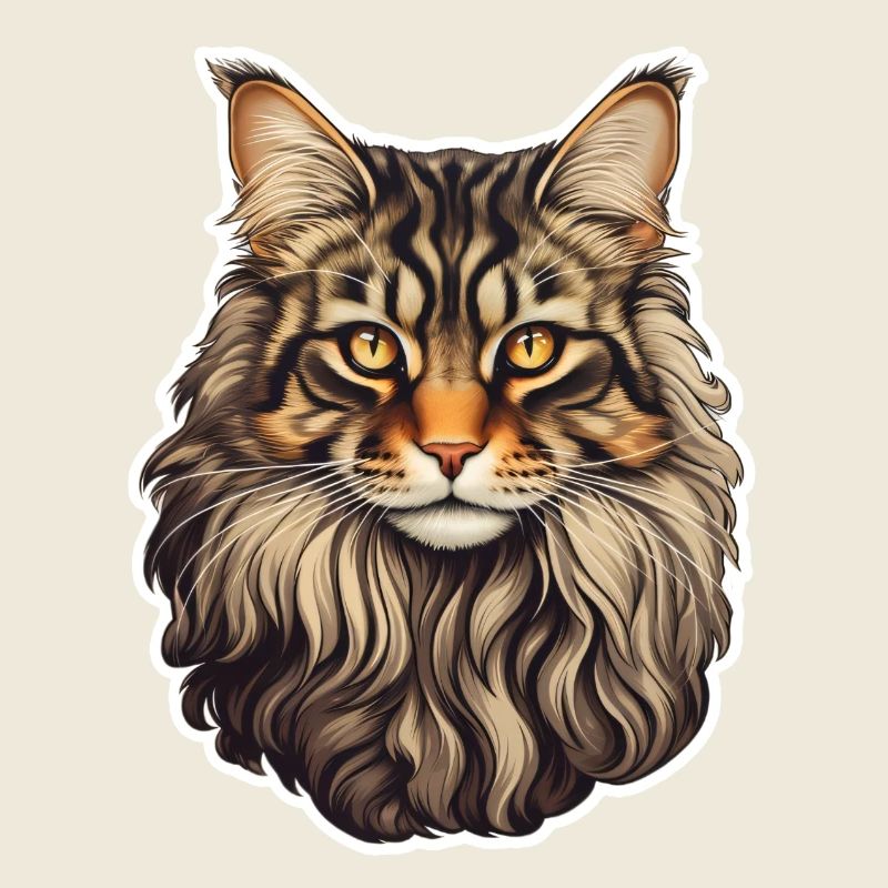 Tête de chat Maine Coon