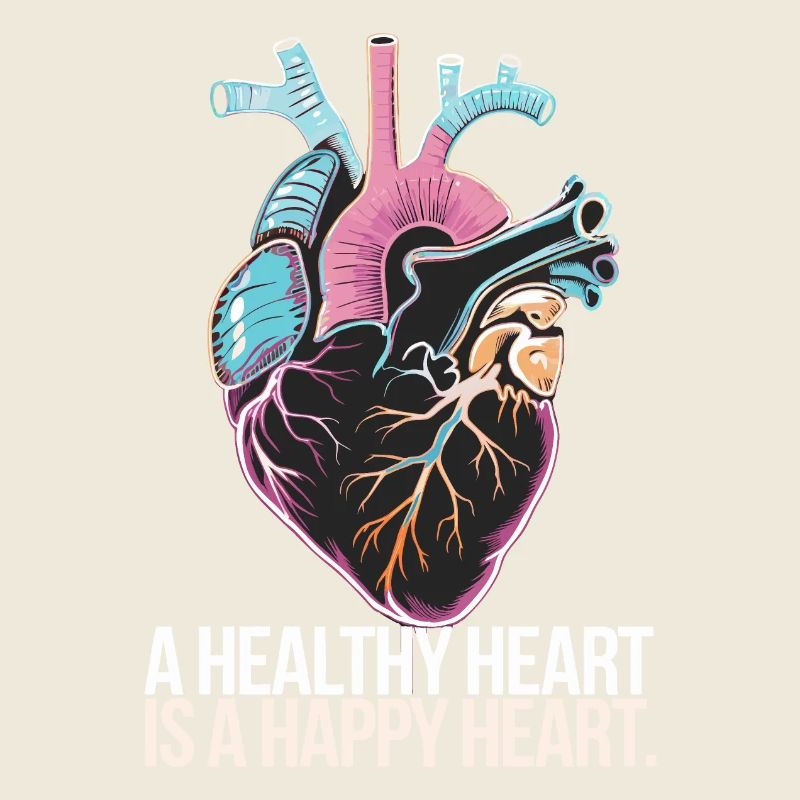 Herz mit bunter Anatomie und Liebesbotschaft