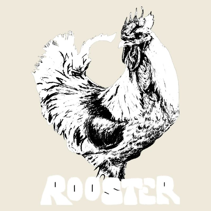 Rooster Silhouette mit Schrift