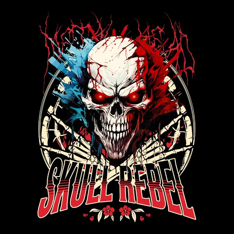 Skull Skull Skeleton Motorcycle Biker Gang