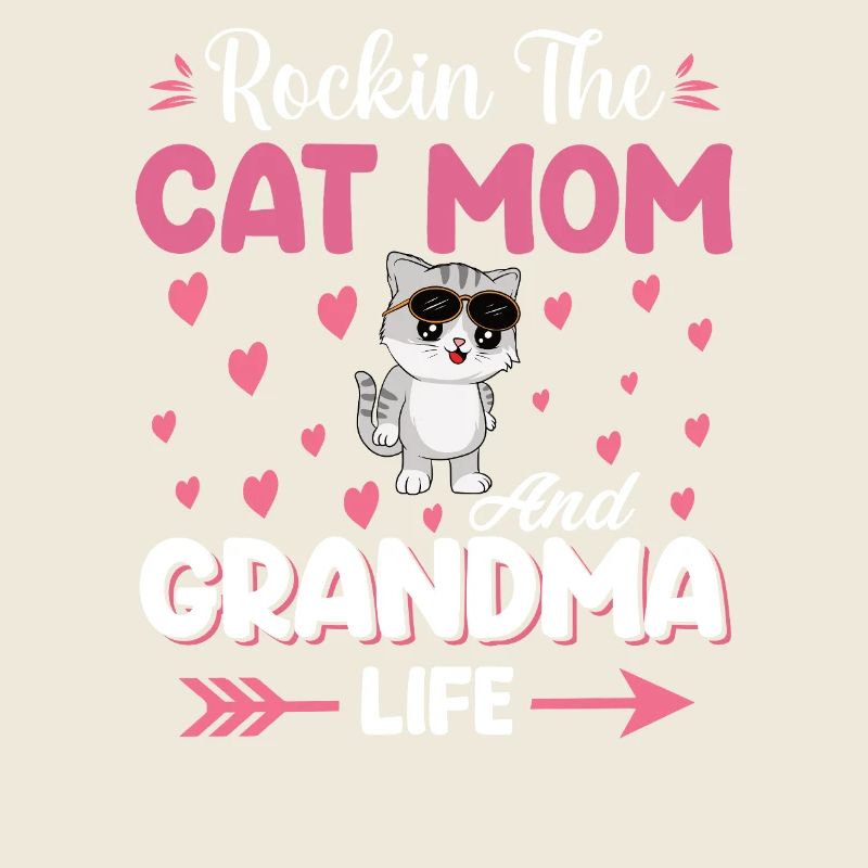 Katzenmama und Oma Spruch Design