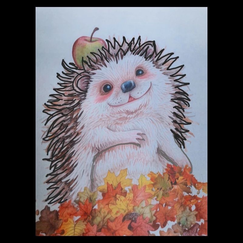 EG Igel mit Apfel I Garten I Urlaub I Herbst I Fun