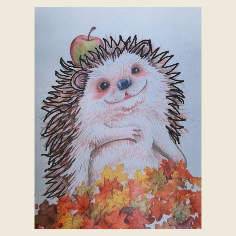 EG Igel mit Apfel I Garten I Urlaub I Herbst I Fun