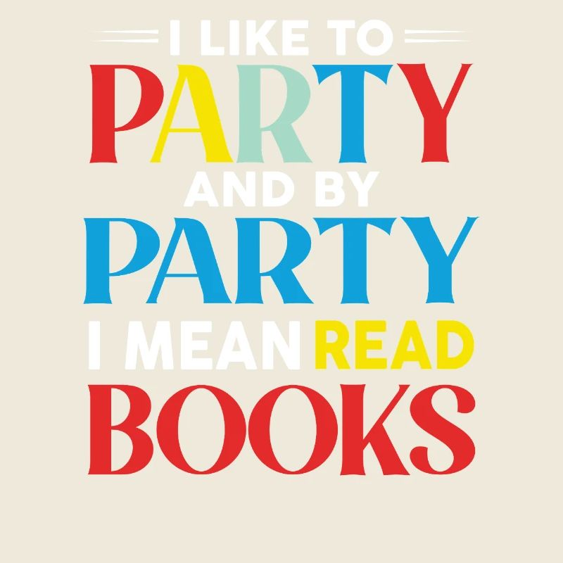 Bunte Leseparty Typo Design