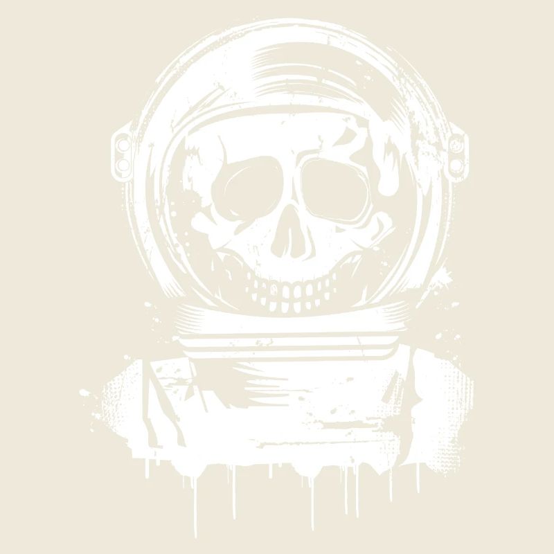 Grungy Astronauts Skull Graffiti