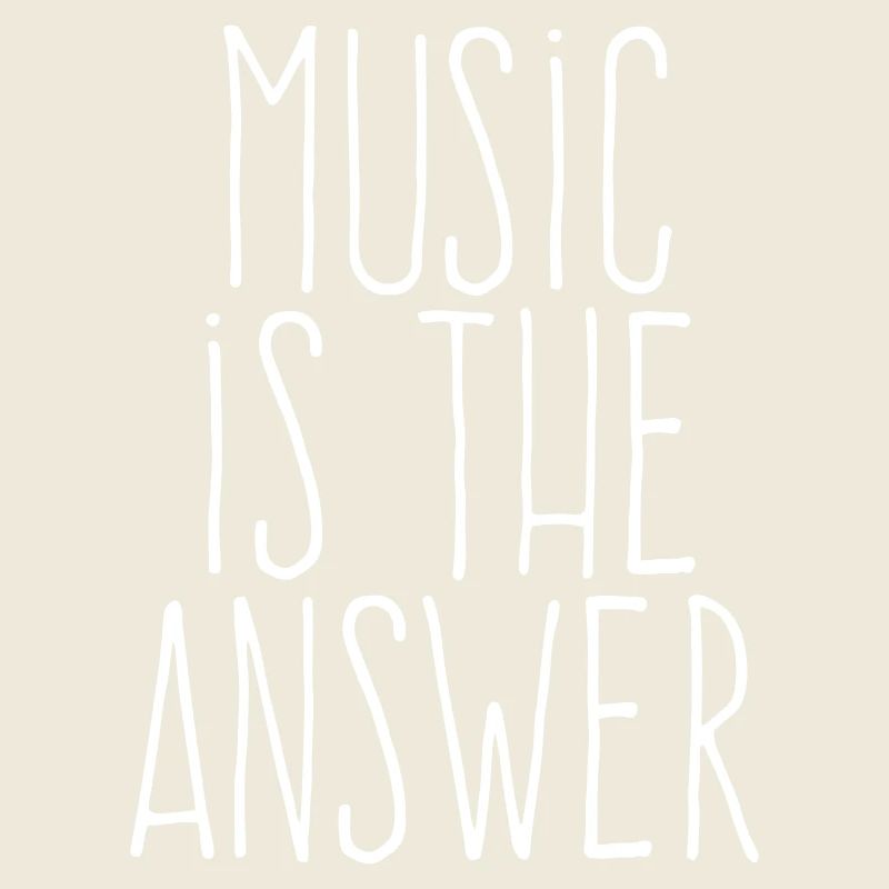 Music Is The Answer - Handwritten Minimalist White