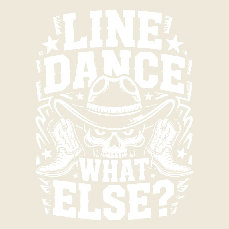 Line Dance Skull Cowboy Logo
