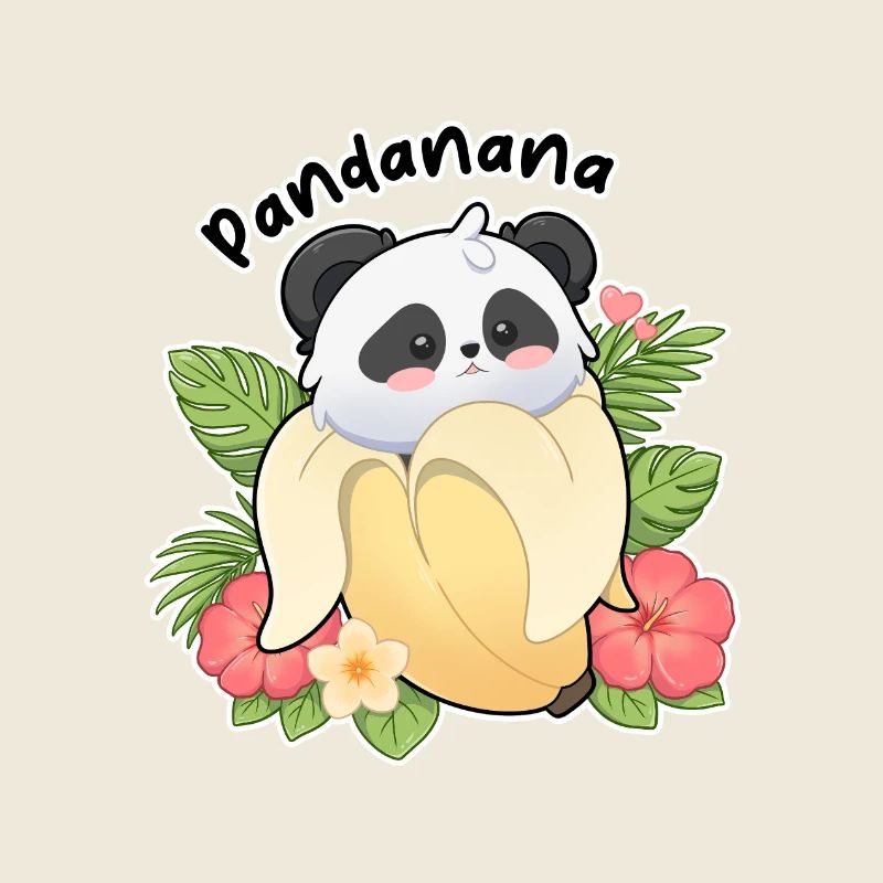 Motif de banane panda : design d’animaux mignons