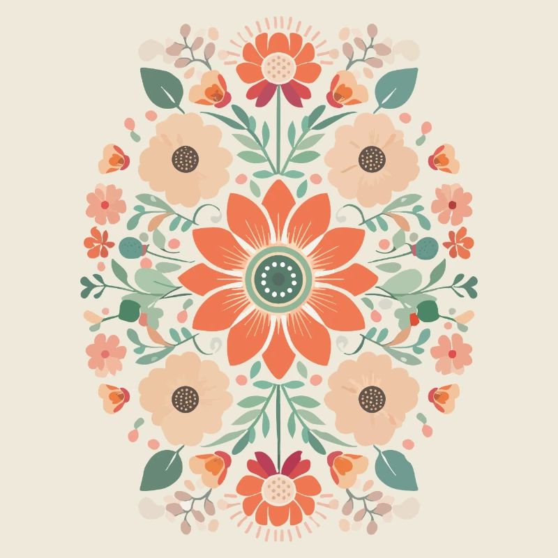 Floral Retro Design Boho Flower Power