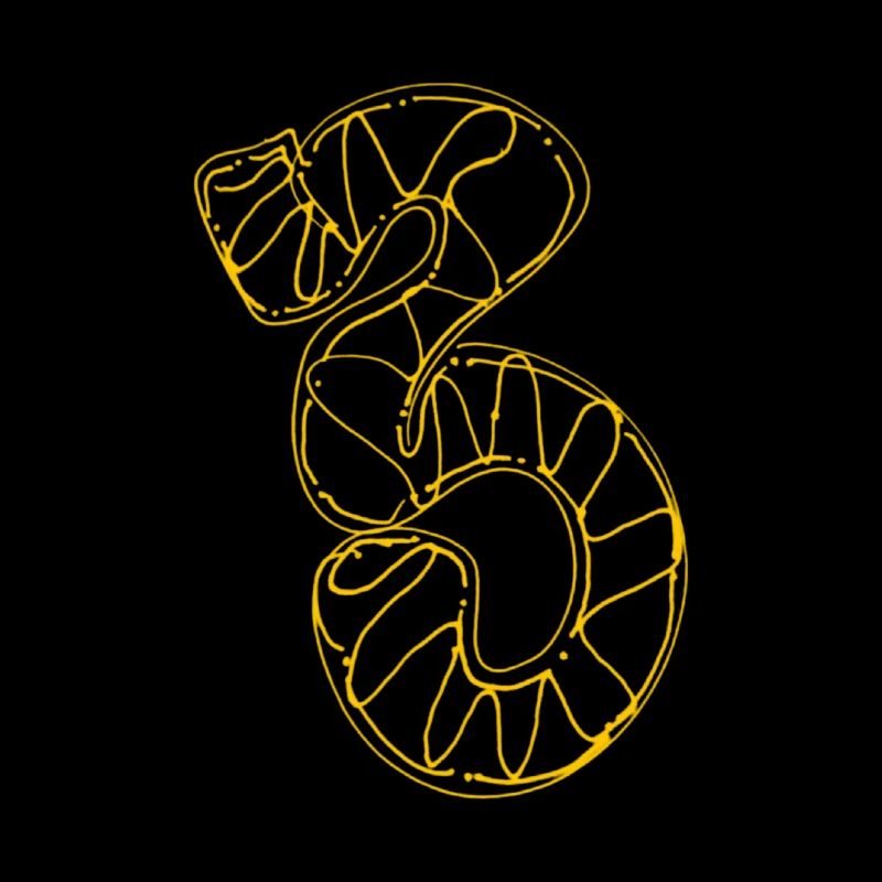 Neon Lines Snake Contour Art: The Yellow 3