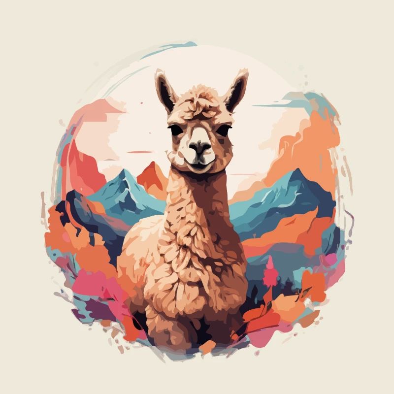 Alpaka Lama Cooler prächtiger Hintergrund