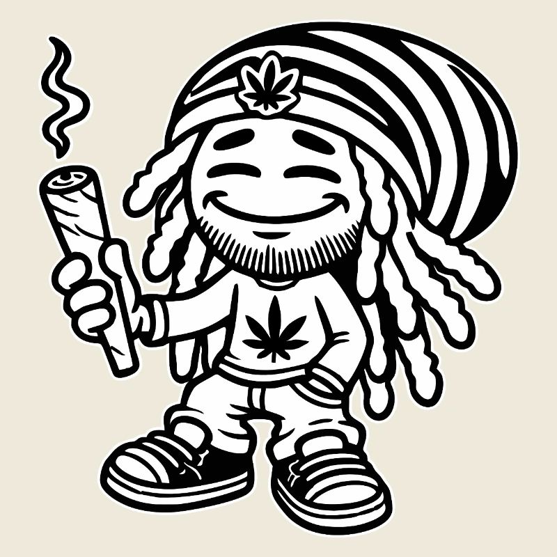 Dreadlock Smoker - Stoned man - High & Happy