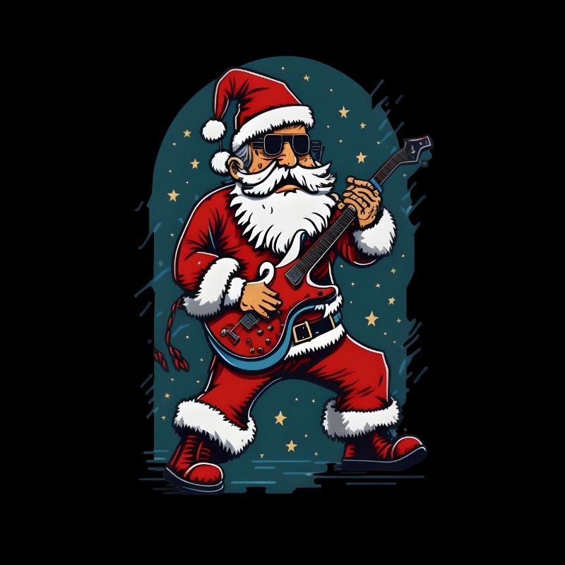 Weihnachtsmann Rock Star