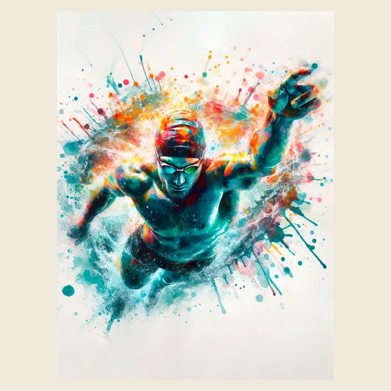 Aquarell-Schwimmer