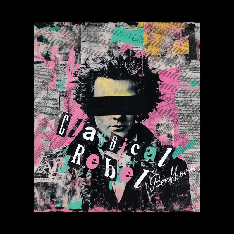 Beethoven Klassische Rebel Punk Kunst Collage
