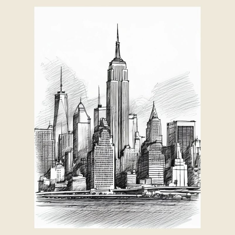 Skyline Handzeichnung