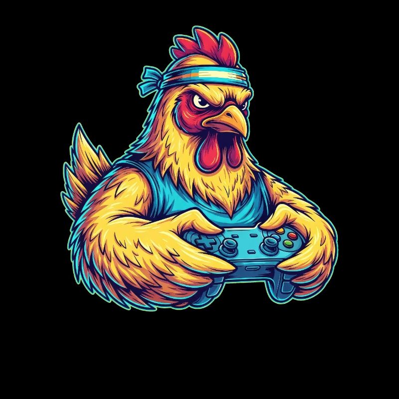 Gaming-Huhn Zocker: Dein Controller-Kämpfer!