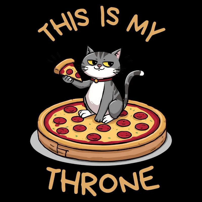 Funny Pizza Cat – This Is My Throne