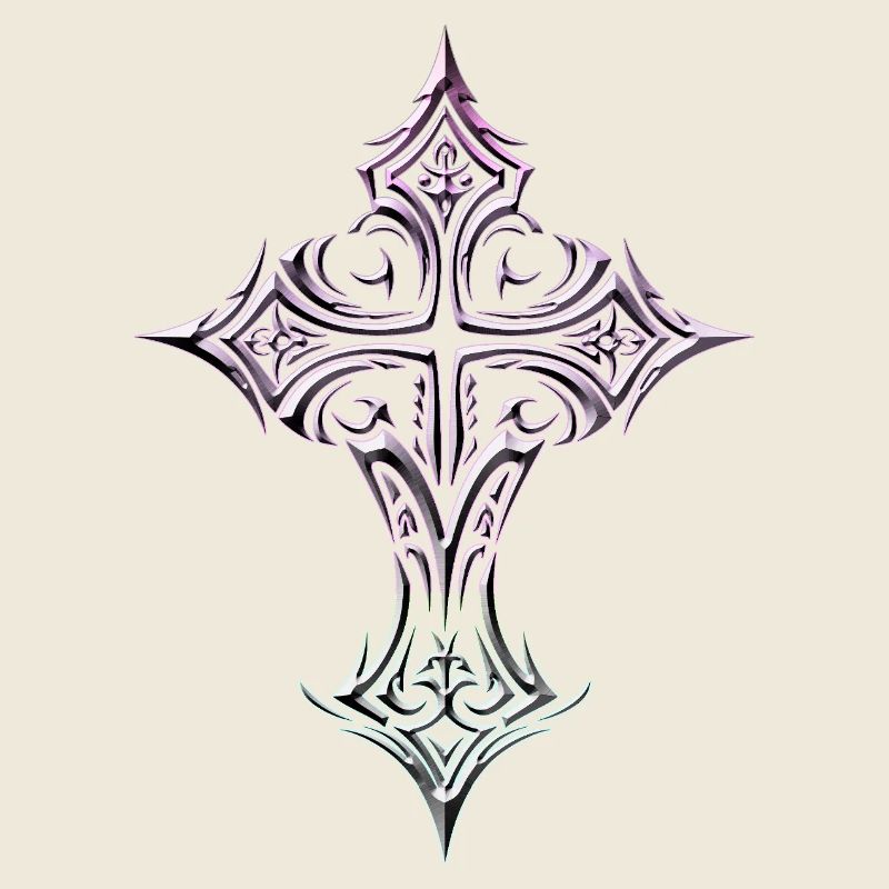 Croix ornée pastel