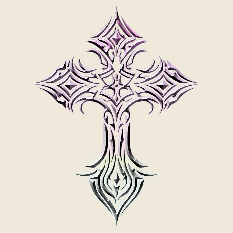 Irisierende Kreuz-Glyphe